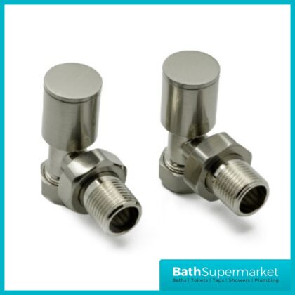 Reina Portland Angled Radiator Valves Pair Brushed