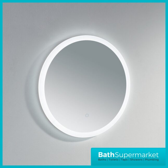 Kartell Burleigh Round LED Touch Sensor Demister Bathroom Mirror 600mm Circular