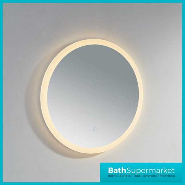 Kartell Burleigh Round LED Touch Sensor Demister Bathroom Mirror 600mm Circular