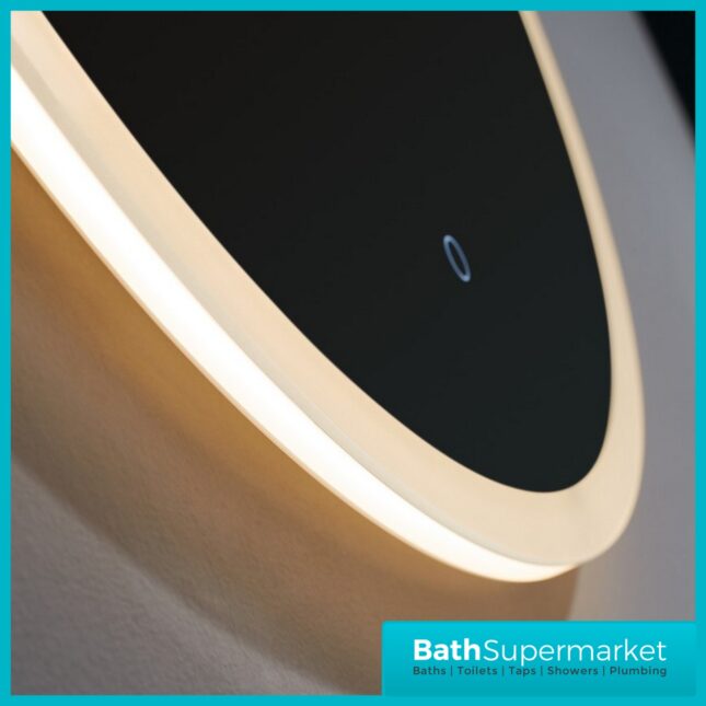 Kartell Burleigh Round LED Touch Sensor Demister Bathroom Mirror 600mm Circular