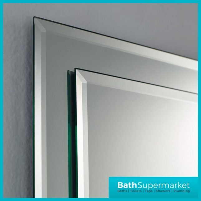Kartell Bibury Traditional Bevelled Edge Slimline Bathroom Mirror 420mm x 800mm