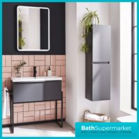 Kartell Nero Square Black LED Touch Sensor Demister Bathroom Mirror 600mm x 800mm