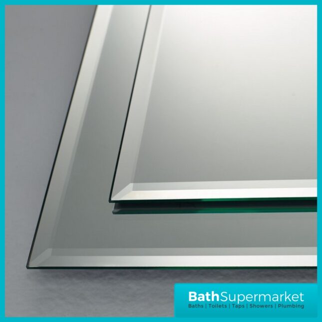Kartell Bibury Traditional Bevelled Edge Slimline Bathroom Mirror 420mm x 800mm