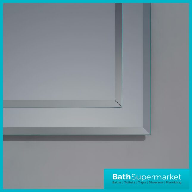 Kartell Bibury Traditional Bevelled Edge Slimline Bathroom Mirror 420mm x 800mm