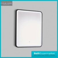 Kartell Nero Square Black LED Touch Sensor Demister Bathroom Mirror 500mm x 700mm