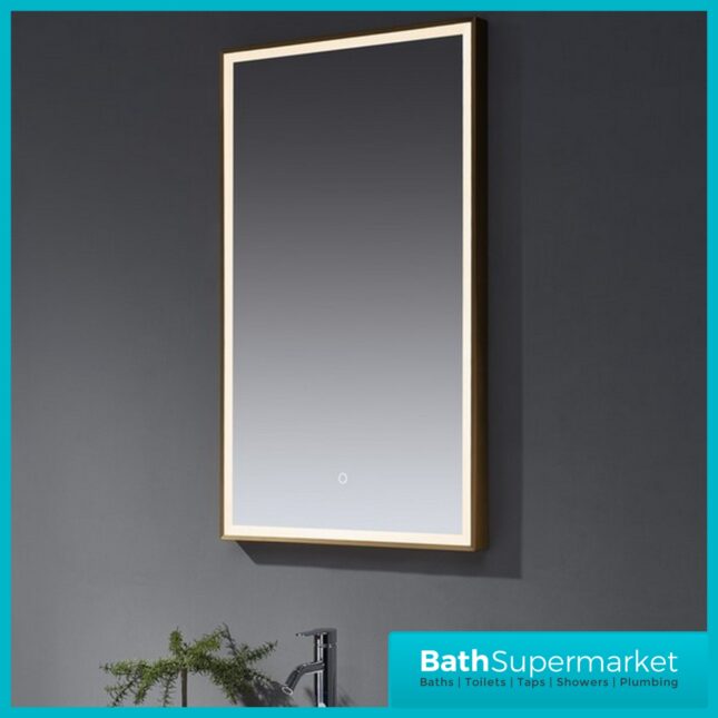 Kartell Winchcombe Brushed Brass Smart Bluetooth LED Demister Mirror 600 x 1000mm