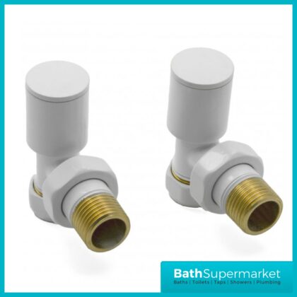 Reina Portland Angled Radiator Valves Pair White
