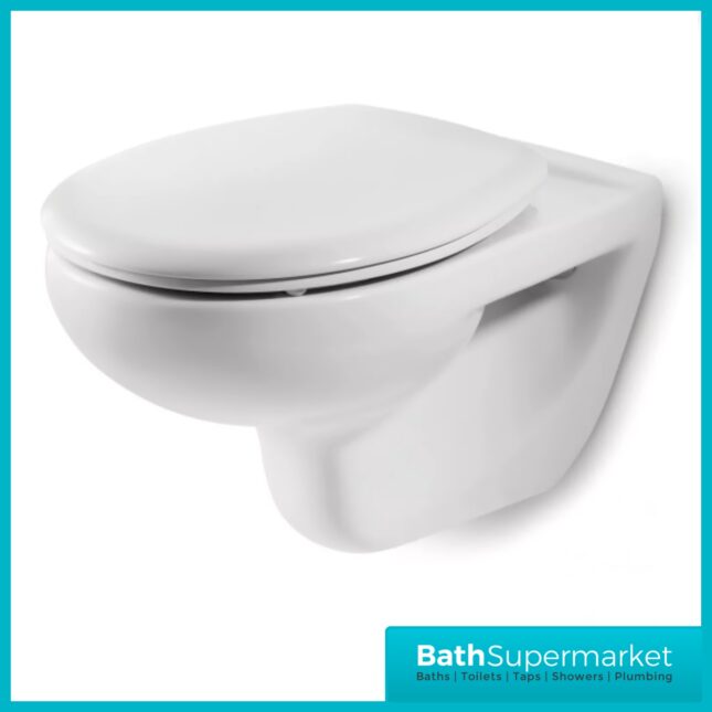 Roca Havana Round Wall Hung Toilet Pan With Seat