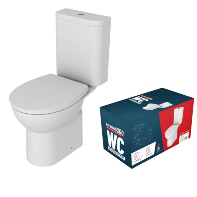AquaVolere Trade Round Toilet-To-Go Close-Coupled Rimless Dual-Flush 6Ltr Toilet - Image 5