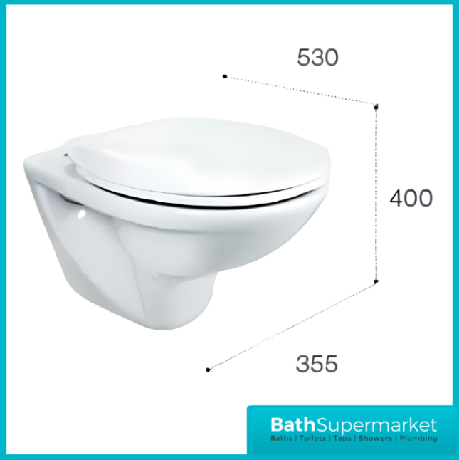 Roca Havana Round Wall Hung Toilet Pan With Seat
