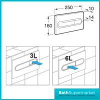 Roca In-Wall White Concealed Cistern Dual Flush Operating Plate
