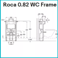 Roca Duplo Under Window WC Frame with Dual Flush Cistern 820mm