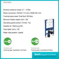 Roca Duplo Under Window WC Frame With Dual Flush Cistern 820mm - Image 5