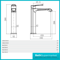 Sognare Montana Chrome Deck Mounted Tall Mono Basin Mixer Tap