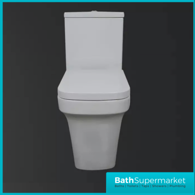 Rivelin Close Coupled Comfort Height WC Toilet Pan With Soft Close Seat