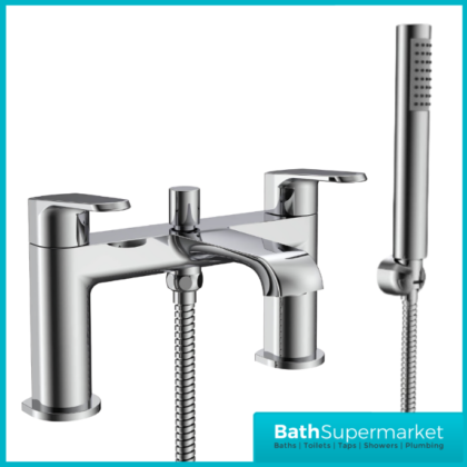 Sognare Montana Chrome Deck Mounted Bath Shower Mixer Tap Handset Kit