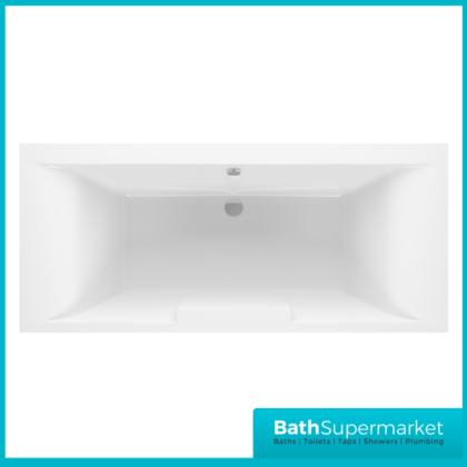 AquaVolere Haven Deluxe Square Double Ended Bath 1700x750x550mm 0TH With Legs