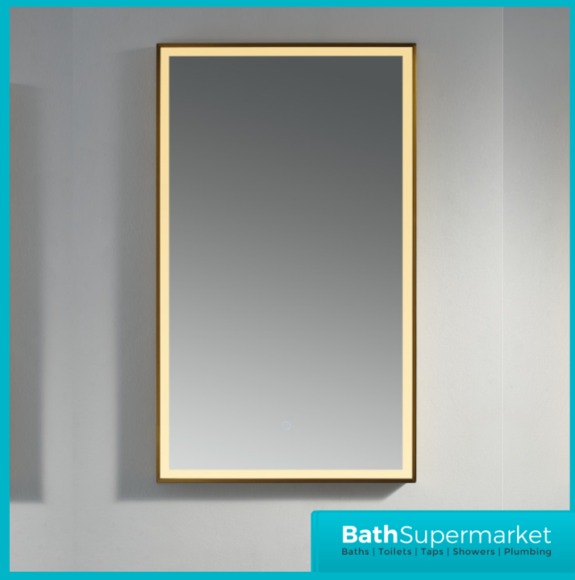 Kartell Winchcombe Brushed Brass Smart Bluetooth LED Demister Mirror 600 x 1000mm