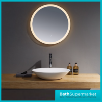 Kartell Burleigh Round LED Touch Sensor Demister Bathroom Mirror 600mm Circular