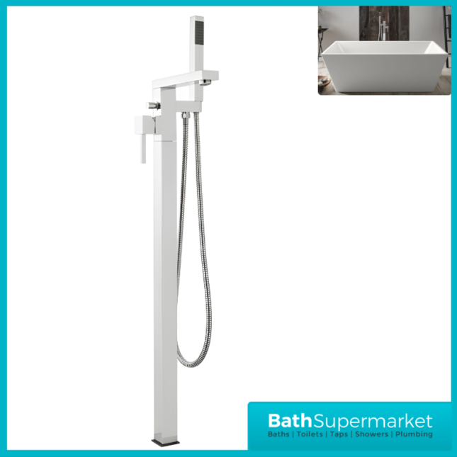 Kartell K-Vit Pure Chrome Freestanding Bath Shower Mixer Tap