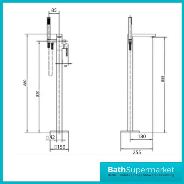 Kartell K-Vit Pure Chrome Freestanding Bath Shower Mixer Tap