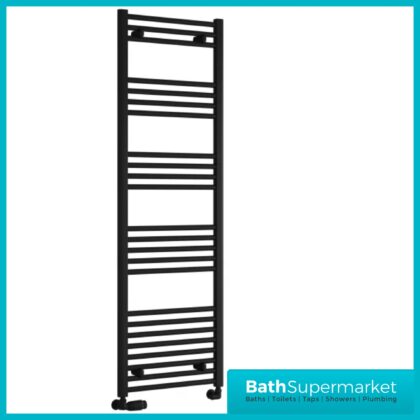 Reina Capo Black Flat Straight Ladder Towel Rail 400mm x 1800mm