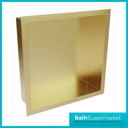 Sognare Inset Brushed Brass Shower Niche 300x300mm