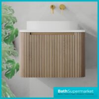 Sognare Linea Curve Fluted Oak Wall-Hung Vanity Unit & Countertop Basin 600mm