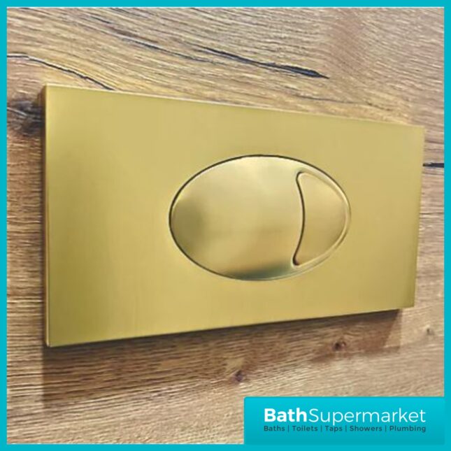 Ellsi Brushed Brass Flush Plate For Cable Operated Cisterns