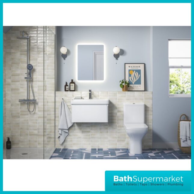 AquaVolere Luna Matt Finish Wall Hung 1 Drawer Basin Unit 500mm