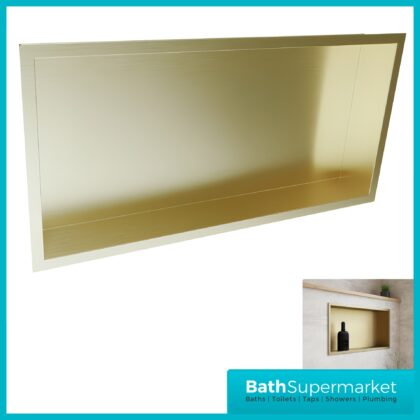 Sognare Inset Brushed Brass Square Shower Niche 600mm x 300mm