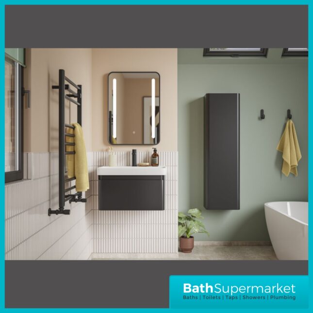 AquaVolere Luna Matt Finish Wall Hung 1 Drawer Basin Unit 500mm