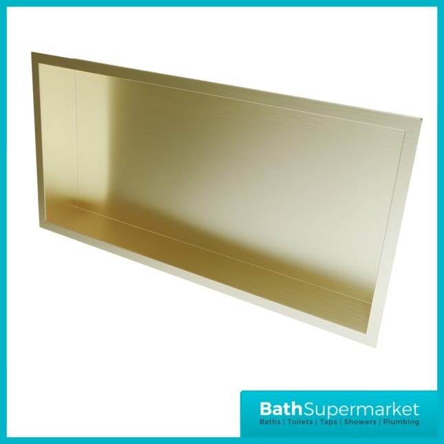 Sognare Inset Brushed Brass Square Shower Niche 600mm x 300mm
