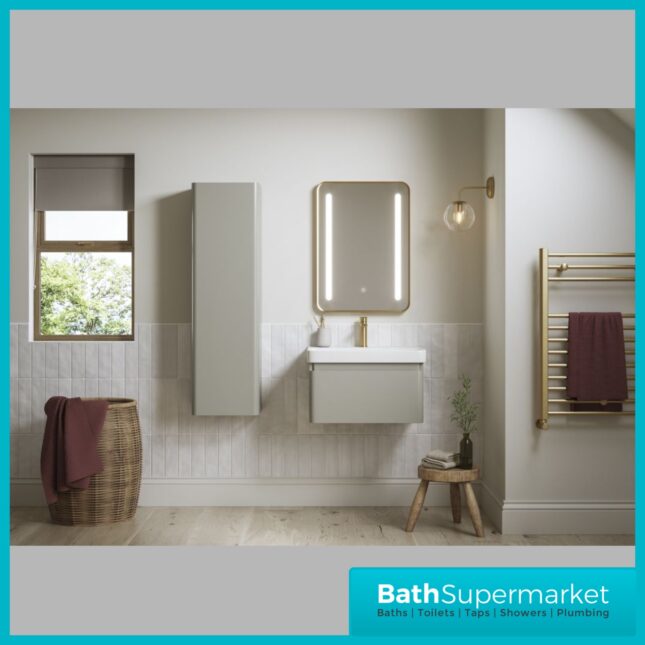 AquaVolere Luna Matt Finish Wall Hung 1 Drawer Basin Unit 500mm