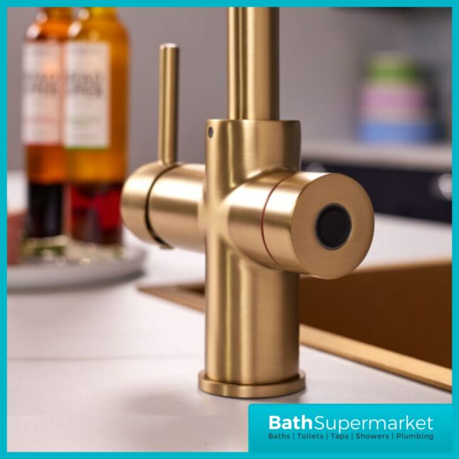Sognare Impromta Brushed Brass Fingerprint Biometric 3in1 Instant Hot Water Tap Kit