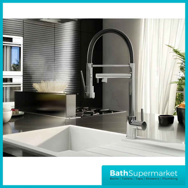 Ellsi Goda Chrome Pull Out Gel Hose Single Lever Kitchen Sink Mixer Tap