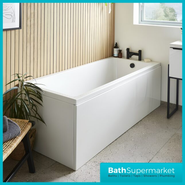 K-Vit Spirit Single Ended Square Bath Premium Acrylic Bath 1500, 1600 & 1700mm Sizes