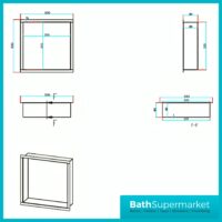 Sognare Inset Gunmetal Square Shower Niche 300mm x 300mm
