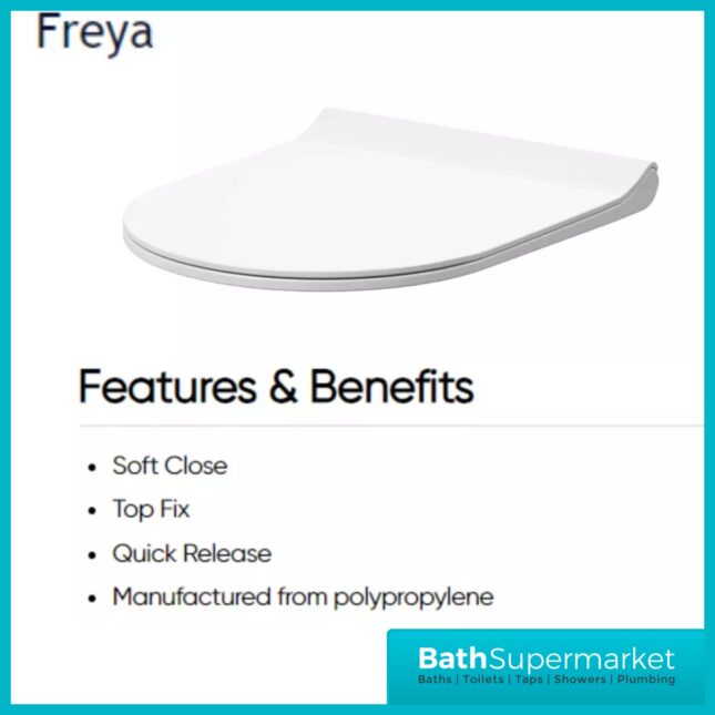 Nuie Freya Comfort Height Close Coupled Rimless Toilet WC Pan & Seat
