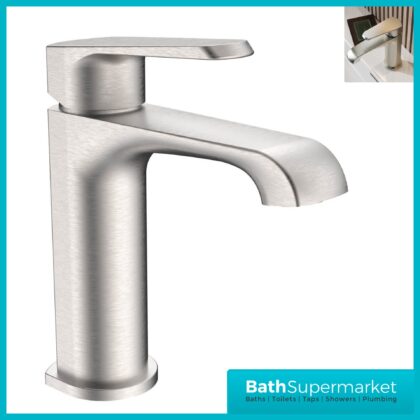 Sognare Montana Brushed Nickel Deck Mounted Mono Basin Mixer Tap