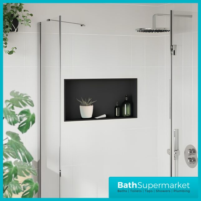 Sognare Matte Black Wall Niche Shower Inset Rectangle 600mm x 300mm