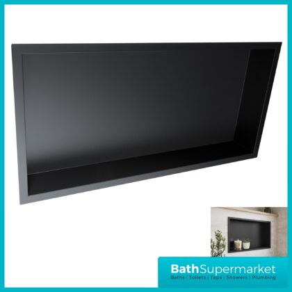 Sognare Matte Black Wall Niche Shower Inset Rectangle 600mm x 300mm