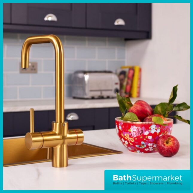 Sognare Impromta Brushed Gold Fingerprint Biometric 3in1 Instant Hot Water Tap Kit