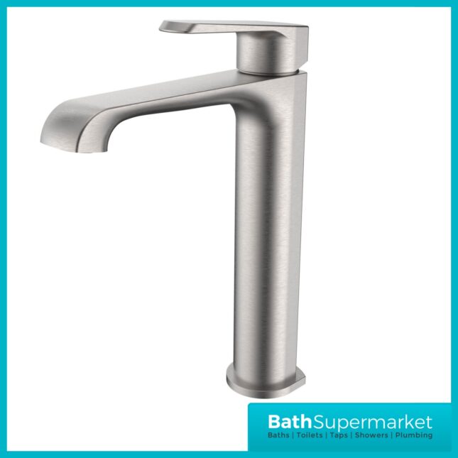Sognare Montana Brushed Nickel Deck Mounted Tall Mono Basin Mixer Tap