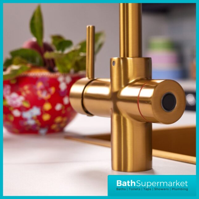 Sognare Impromta Brushed Gold Fingerprint Biometric 3in1 Instant Hot Water Tap Kit