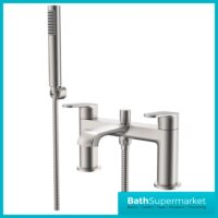 Sognare Montana Brushed Nickel Deck Mounted Bath Shower Mixer Tap Handset Kit