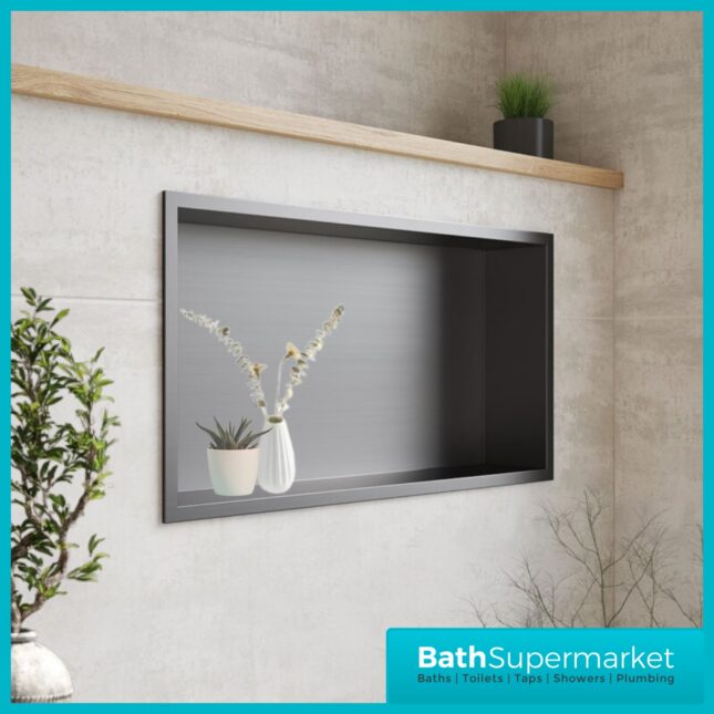 Sognare Gunmetal Wall Niche Shower Inset Rectangle 600mm x 300mm