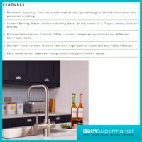 Sognare Impromta Black Square Fingerprint Biometric 3in1 Instant Hot Water Tap Kit
