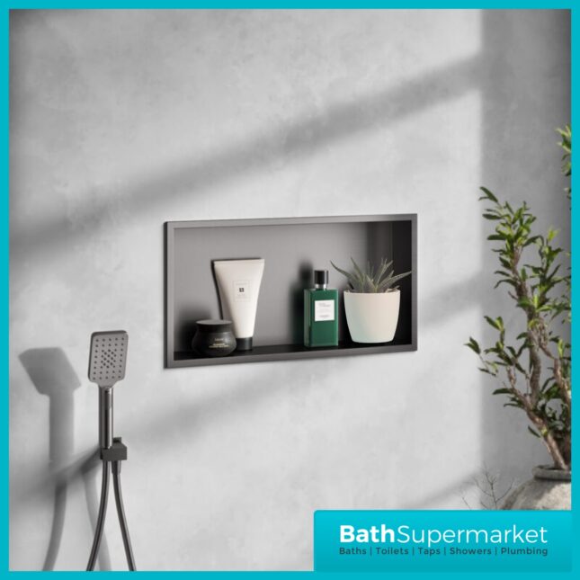 Sognare Gunmetal Wall Niche Shower Inset Rectangle 600mm x 300mm