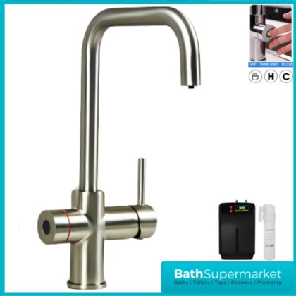 Sognare Impromta Brushed Steel Fingerprint Biometric 3in1 Instant Hot Water Tap Kit